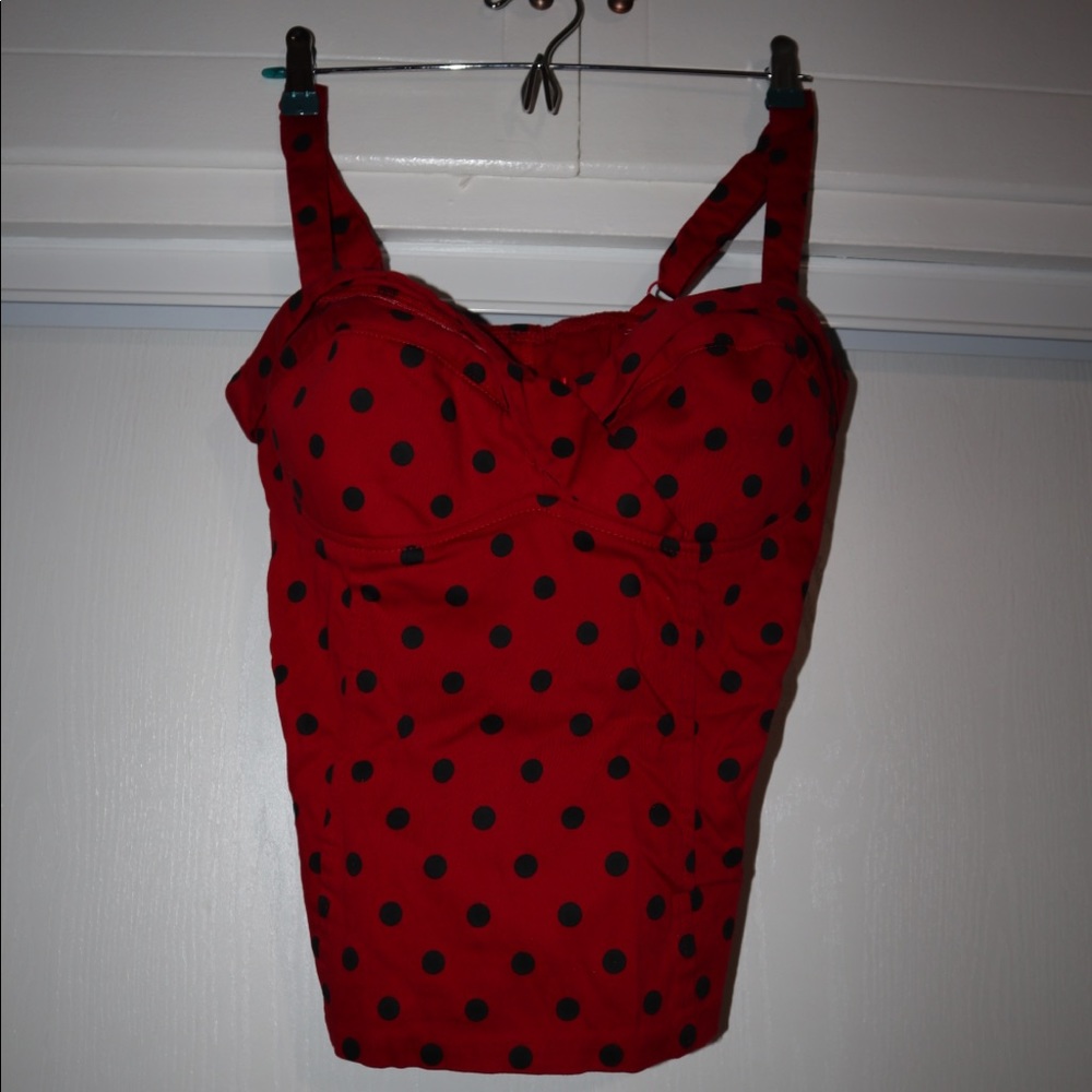 Red Polka Dot Pinup girl Clothing top
